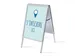 Stoepbord A1 complete set met print "S'incrire ici" Blauw