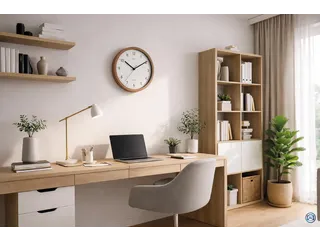 wandklok Grain quartz 31 cm kunststof donker hout - 4