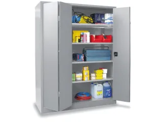 Vouwdeurkast Hxbxd 1950X1500X600Mm 4Legborden Verzinkt Ral7035 - 1