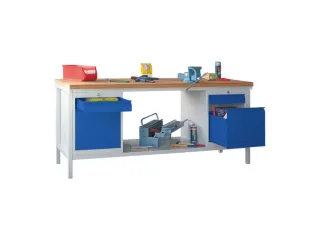 Werkbank 900x2000x700mm 4laden Frame/behuizing Ral7035 Front Ral5010 - 2