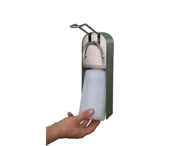 zeep-/ontsmettingsmiddeldispenser,HxB 325x97mm,v. 1l,RVS