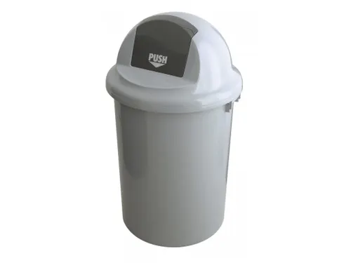 Kunststof Afvalbak met klapdeksel 90 Liter Grijs
