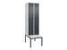 locker met bank,voor scheiding van kleding,HxBxD 2120x600x815mm,2vak
