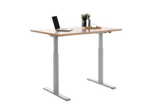 Elektrisch ihv bureau,HxBxD 700-1200x1200x800mm,blad beuken