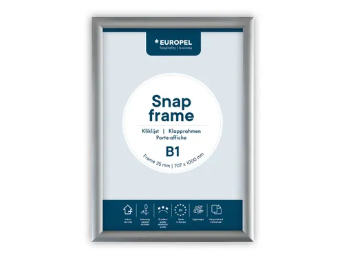 Europel Kliklijst Premium B1 70x100cm 25mm Zilver