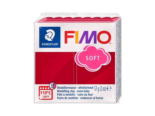 Boetseerklei Fimo soft 57 gram kersrood