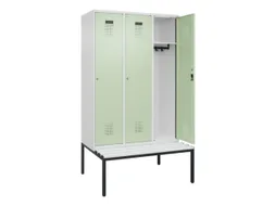 locker met bank,HxBxD 2120x1200x815mm,3vak,vak B 400mm,cilinderslot