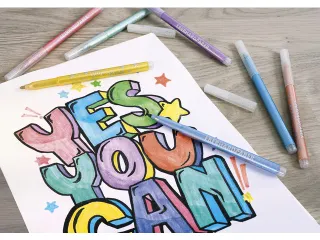 Viltstiften Eberhard Faber Glitter pastel kleuren assorti 8st. - 2