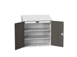 lessenaarkast 1130x1050x550mm 2 legborden 2 laden RAL7035+RAL7016