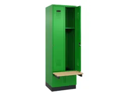 locker met bank,HxBxD 1950x600x815mm,2vak,vak B 300mm,cilinderslot