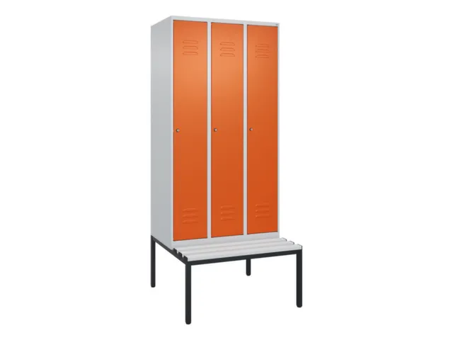locker met bank,HxBxD 2120x900x815mm,3vak,vak B 300mm,cil.-slot