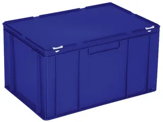 Euronorm Stapelkrat Hxlxb 330x600x400mm 63l Met Deksel Blauw - 1
