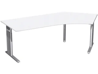In hoogte verstelbaar hoekbureau,HxBxD 680-800x2166x1130mm,decor wit - 2