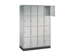 lockerkast,HxBxD 1950x1220x500mm,4x4vakken,cil.-slot,sokkel