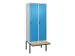 locker voor scheiding van kleding,HxBxD 2120x800x815mm,2vak