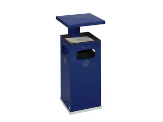 Combi-Asbak Staalplaat Blauw 910x395x395mm 3 Inworpopeningen - 1