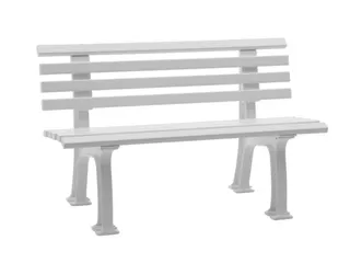 Kunststofbank 740x1200x380mm Zit H 440mm 9 Latten 2 Pootstellen Wit - 3