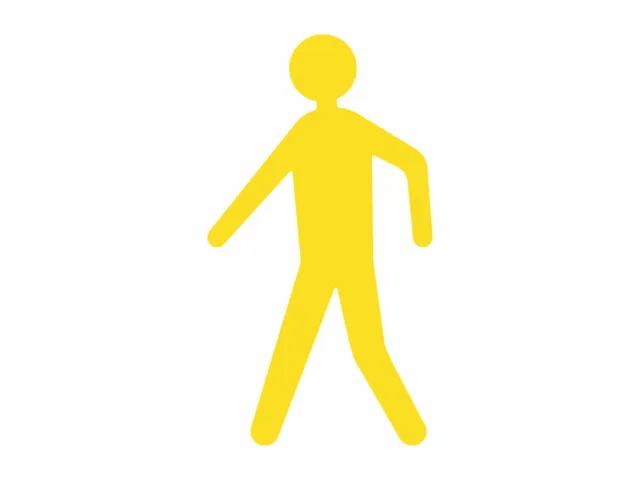 plaksymbool,voetganger,markering HxB 600x330mm,geel