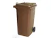 poubelle,240l,HxlxP 1075x580x730mm,couvercle marron,corps PE marron