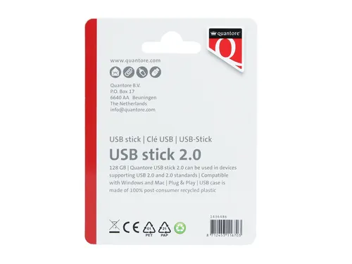 Quantore USB-stick 2.0 128GB Zwart