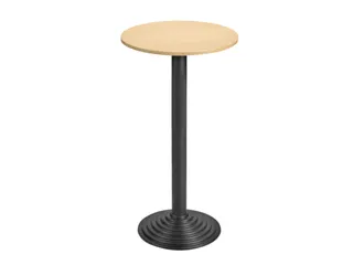 Statafel Gietijzer H 110cm Blad Ø 60cm Beuken Onderstel Zwart - 1