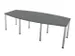 vergadertafel,HxBxD 740x2400x1200mm,vatvormig,MS-donkergrijs
