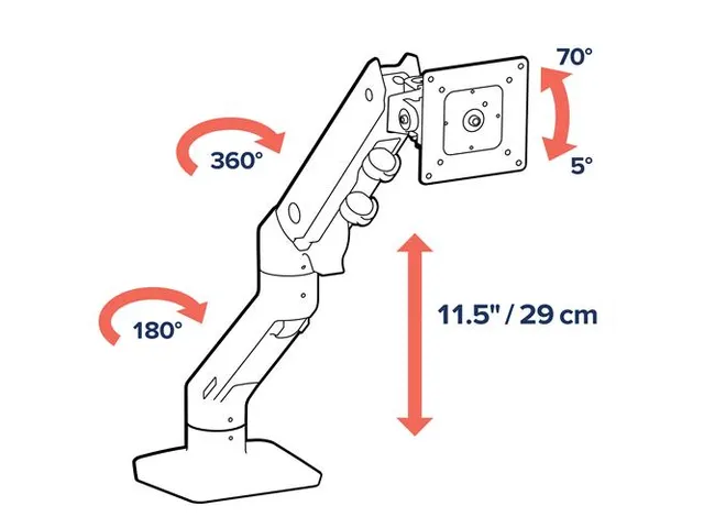 HX Bureau Monitorarm Mat Zwart