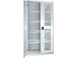 vitrinekast 1950x1000x580mm 4xStalen bodem key lock sokkel RAL7035