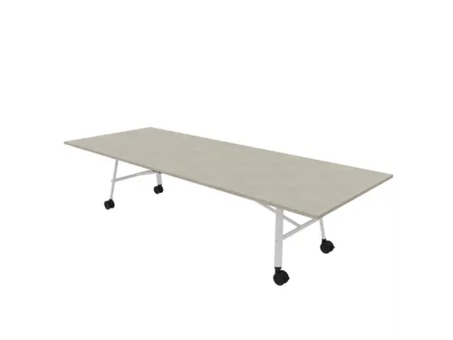 klaptafel,HxBxD 750x3200x1200mm,hoekig,4voeten wit,ovale buis