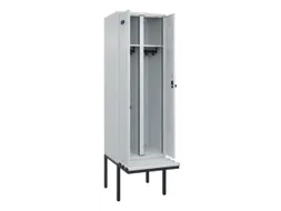 locker met bank,voor scheiding van kleding,HxBxD 2120x600x815mm,2vak