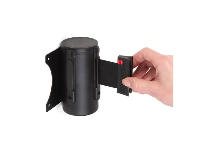 Cassette murale noire avec sangle noire de 3m