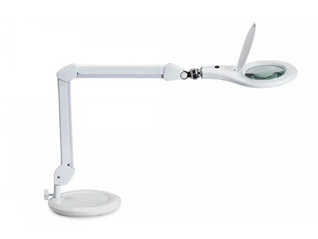 Loeplamp LED MAULmakro Wit met voet