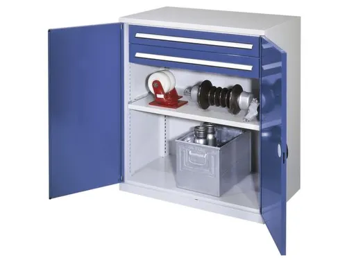 Materiaalkast Dubbelwandige Deur 1100x1000x600mm 1legbord 2laden