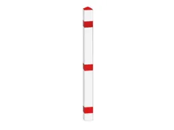Afzetpaal Vierkant 70X70M Uitneembaar Bodemhuls Spitse Kop Wit/rood