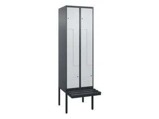 Z-garderobekast,HxBxD 2120x600x815mm,2vak,vak B 300mm,cil.-slot - 1