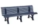 Banc avec dossier Plastique 800x2000x450mm 13 lattes PVC 6 pieds bleu