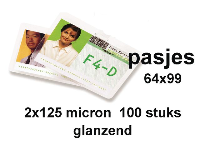 Lamineerhoes Gbc Keycard 64x99mm 125 Micron glanzend | LamineerSystemen.nl