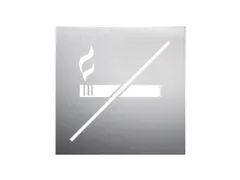 deurbord,Niet-rokersgedeelte,RVS,zelfklevend,HxB 160x160mm