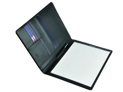 Schrijfmap DESQ A4 leder zwart