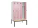 locker met bank,voor scheiding van kleding,HxBxD 2120x1200x815mm,4vak