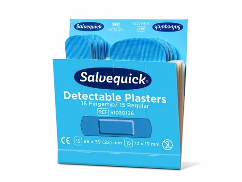 Salvequick Blauw Detectable Pleisters Vingertop/Normaal