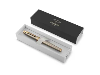 Vulpen Parker IM Brushed Metal GT Finish Medium Blauwe inkt - 9