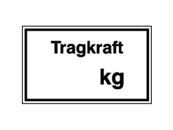 aanwijzingsbord,Draagvermogen ... kg,aluminium gemerkt,gemoffeld
