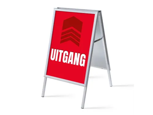Stoepbord A1 complete set met print "UITGANG" Rood