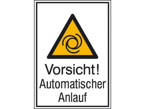 waarschuwings-combibord,v. binnen/buiten,Pas op! Automatische aanloop