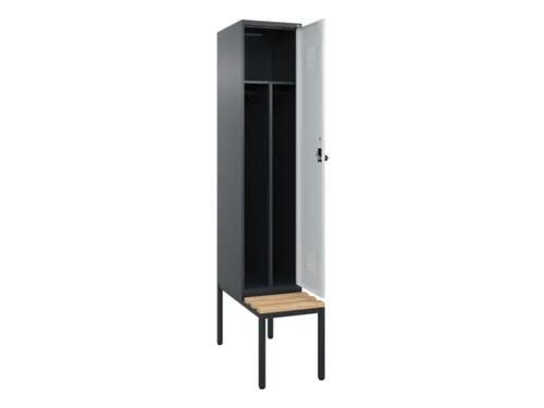 locker met bank,voor scheiding van kleding,HxBxD 2120x400x815mm,1vak