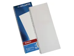Registre in-folio étroit à spirale Atlanta ligné 100 pages bleu