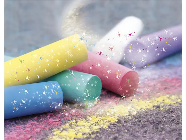 Craie de trottoir Eberhard Faber 6 couleurs avec paillettes