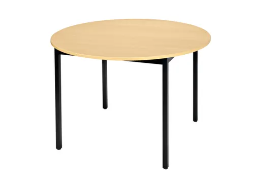 Tafel Rond 110 Cm Frame Zwart Blad Beuken