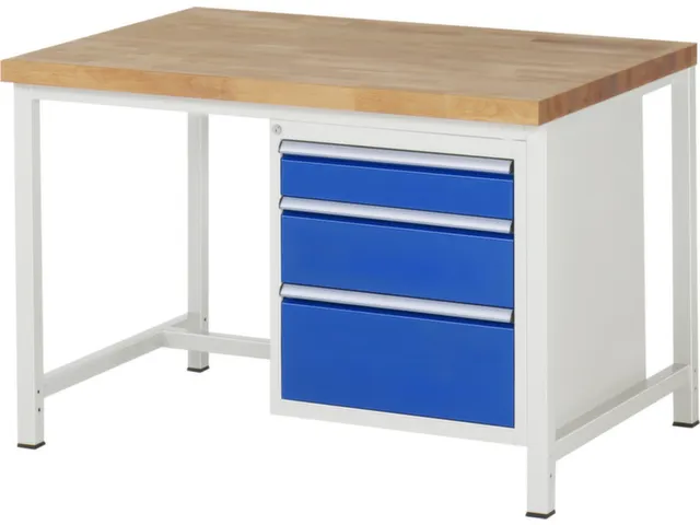 werkbank,HxBxD 840-1040x1250x900mm,beukblad,draagverm. 1250kg,4voeten